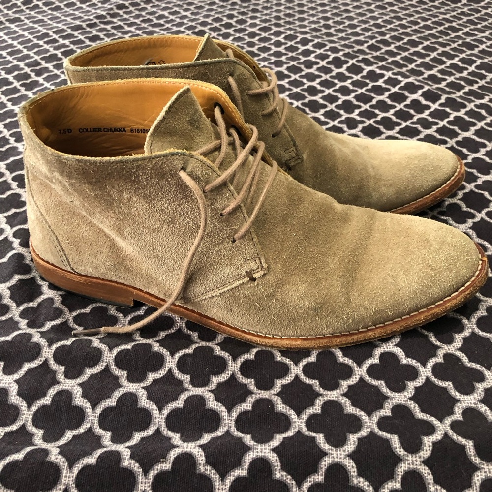 Sebago Taupe Light Brown Suede Collier Chukka Ankle Boots Sz 7.5 AB13